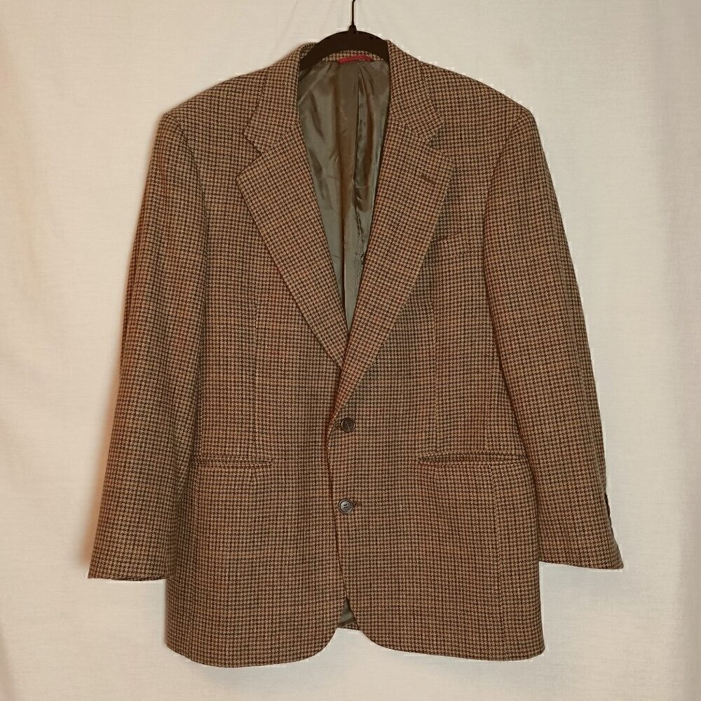 Jos A Bank 100% Cashmere Houndstooth Sports coat/Blazer "Kent" Size 41R